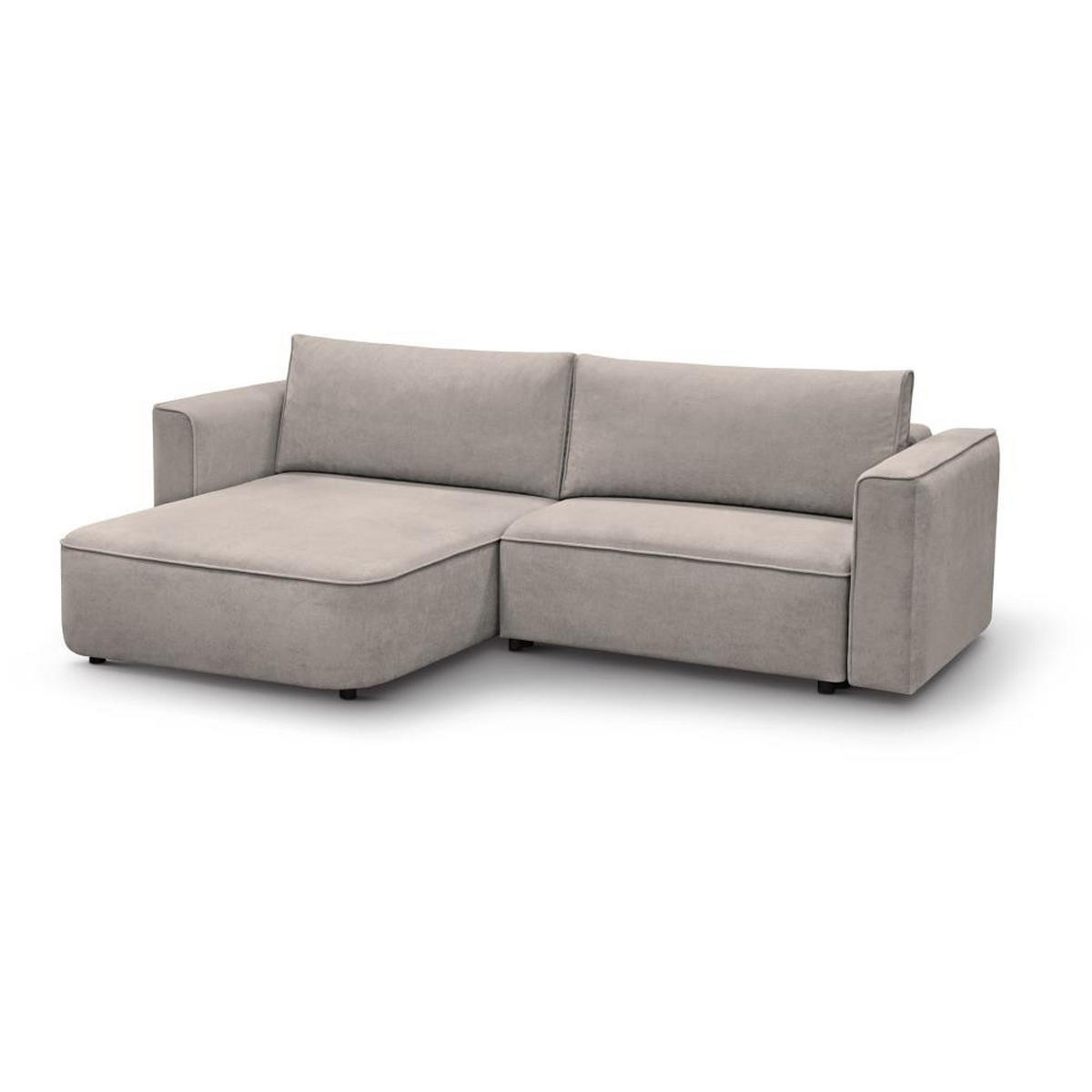ECKSCHLAFSOFA Carlos cappuccino - Schwarz/Cappuccino, Kunststoff/Textil (265/170cm) - Beautysofa