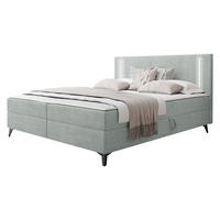 BOXBETT Ono 2 - Hellgrau/Schwarz, Holz/Textil (140/200cm) - MIRJAN24