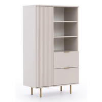 BÜCHERREGAL Nubia R1D2SZ Kaschmir - Kaschmir/Goldfarben, Holzwerkstoff/Metall (80/140/41cm) - Ravio