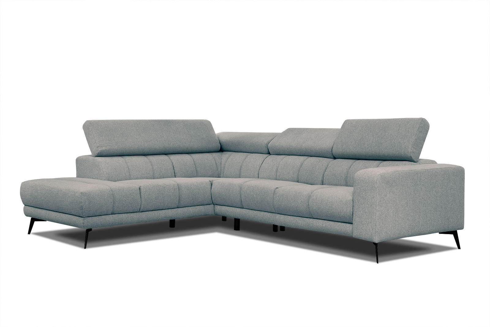ECKSOFA MORELLO 5-Sitzer, mintgrün - Schwarz/Mintgrün, Holzwerkstoff/Textil (158/269cm) - Courtois Laville
