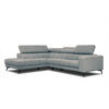 ECKSOFA MORELLO 5-Sitzer, mintgrün - Schwarz/Mintgrün, Holzwerkstoff/Textil (158/269cm) - Courtois Laville