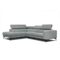 ECKSOFA MORELLO 5-Sitzer, mintgrün - Schwarz/Mintgrün, Holzwerkstoff/Textil (158/269cm) - Courtois Laville