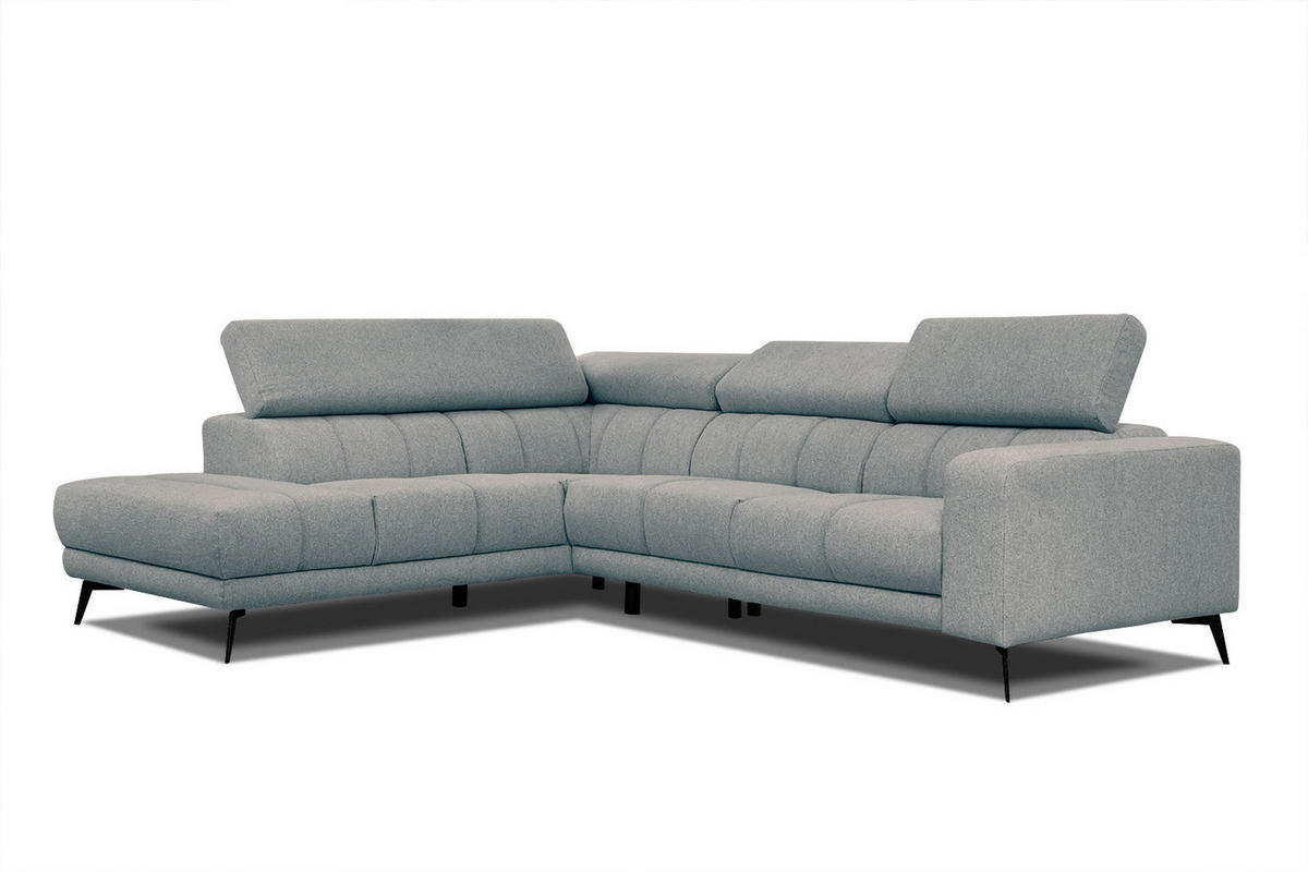 ECKSOFA MORELLO 5-Sitzer, mintgrün - Schwarz/Mintgrün, Holzwerkstoff/Textil (158/269cm) - Courtois Laville
