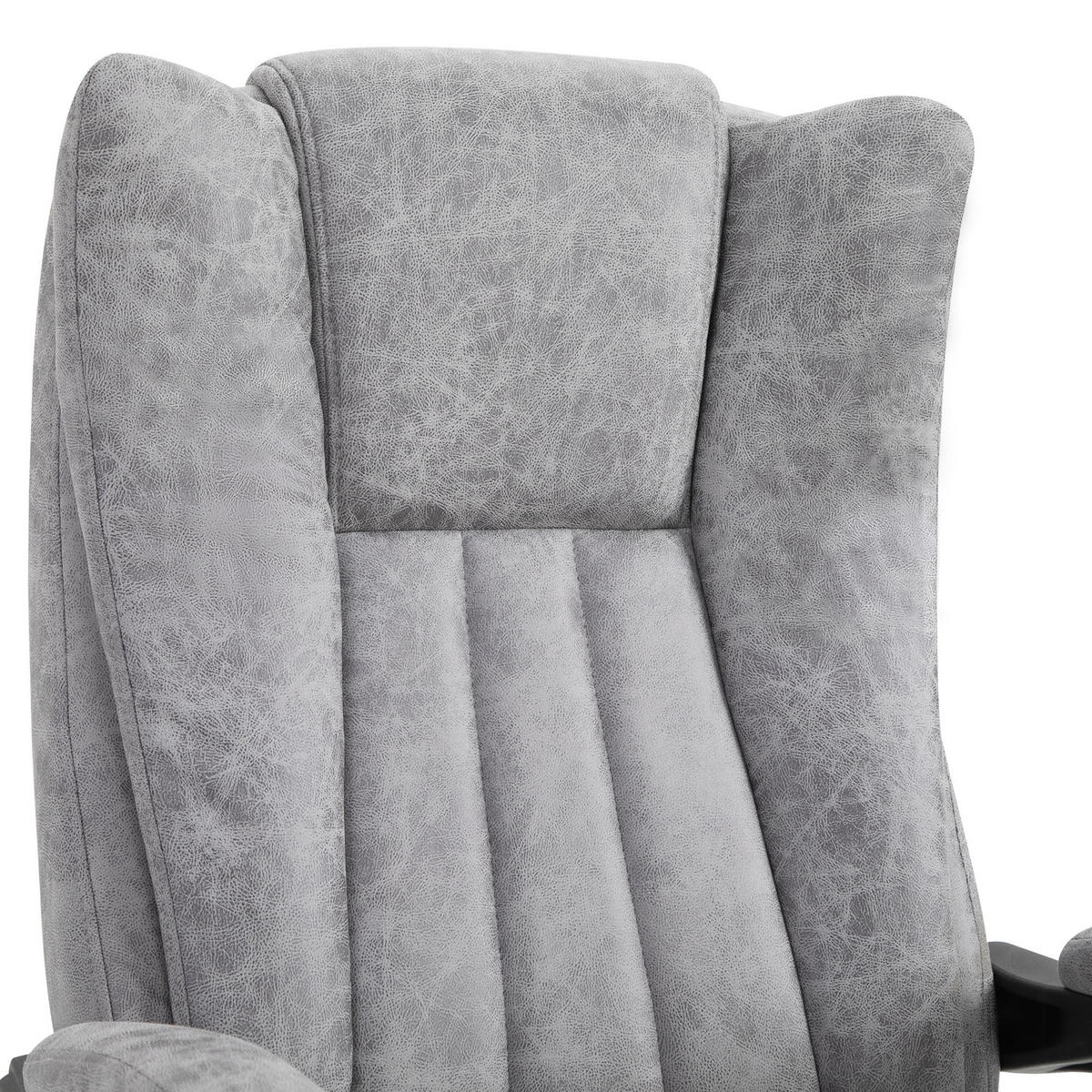 BÜROSTUHL Massagesessel Heizfunktion Liegefunktion Fußstütze Grau - Grau, Textil (67/113/62cm) - Vinsetto