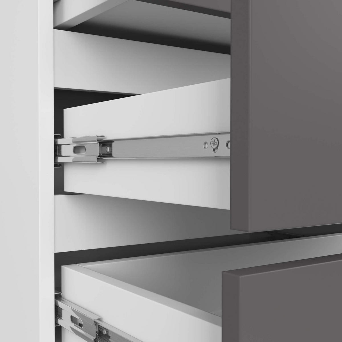 NACHTSCHRANK CL33, Weiß-Grau, 60x35x57 cm - Weiß/Grau, Holz (60/57/35cm) - Milordbikes