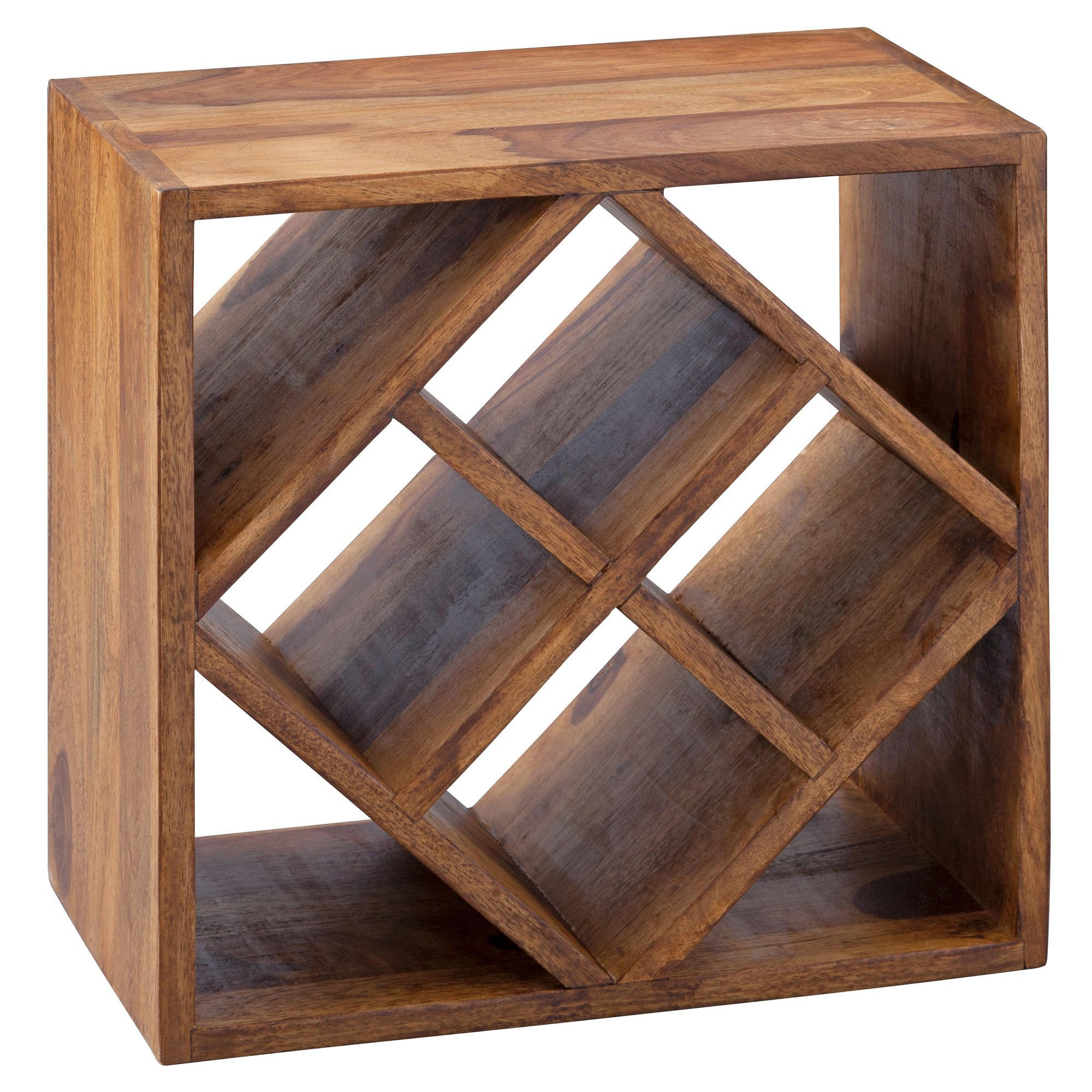 WEINREGAL Massivholz für 8 Flaschen stehend schmal 40x40x25cm - Braun, Holz (40/40/25cm) - KADIMA DESIGN