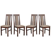 ESSZIMMERSTUHL - Set 4x Nilo 2, nussbaum, Inari 23 - Hellbraun/Nussbaumfarben, Holz (43/94/40cm) - Leaf Design