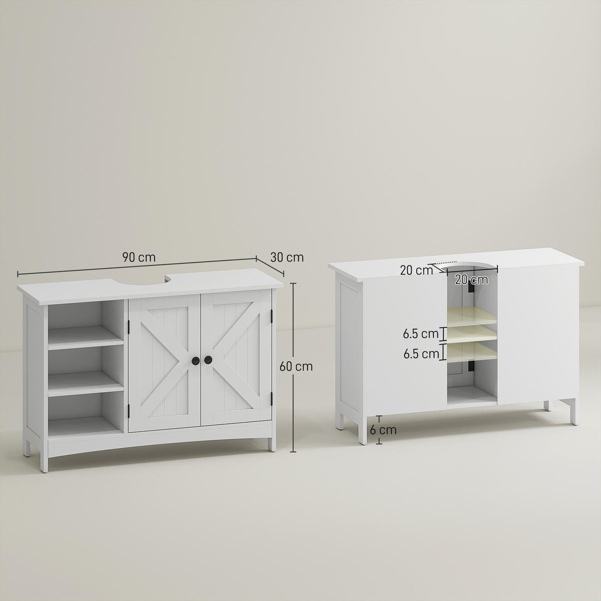 HÄNGESCHRANK Weiß 1 Stück - Weiß, Kunststoff (90/60/30cm) - GiPP