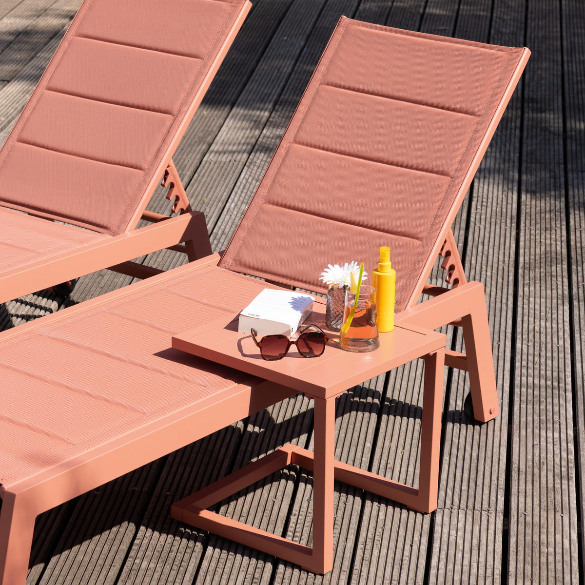 BEISTELLTISCH Barbados Terracotta - Orange, Metall (40/40/40cm) - Happy Garden