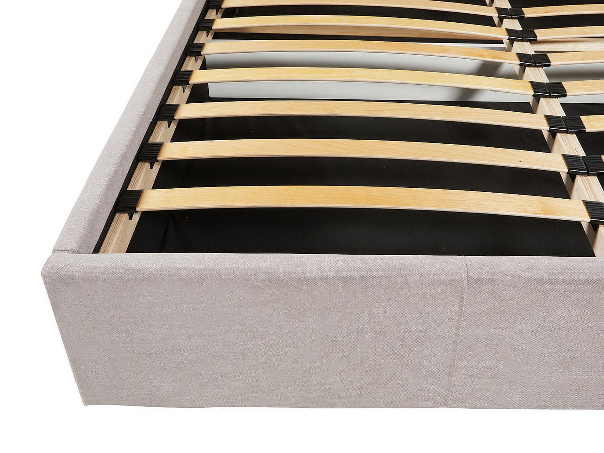 BETT mit Bettkasten - 2 Personen - Stoff - Beige - Beige, Textil (160/200cm) - Vente-Unique