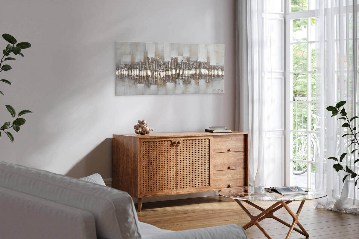 ÖLGEMÄLDE 120/60 cm - Beige/Grau, Holz/Textil (1.72/60cm) - KUNSTLOFT