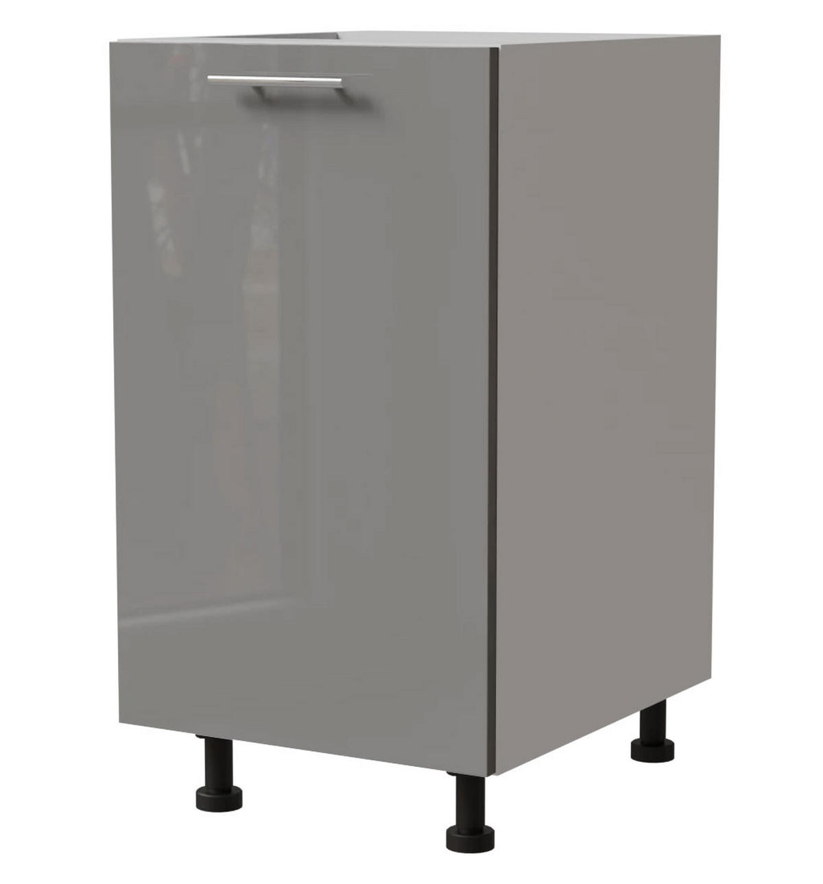 KÜCHENUNTERSCHRANK Essen D1D/45 Grau Hochglanz / Weiß Matt 45 / 50 / 82cm - Weiß/Grau, Holz/Holzwerkstoff (45/82/50cm) - Feldmann-Wohnen