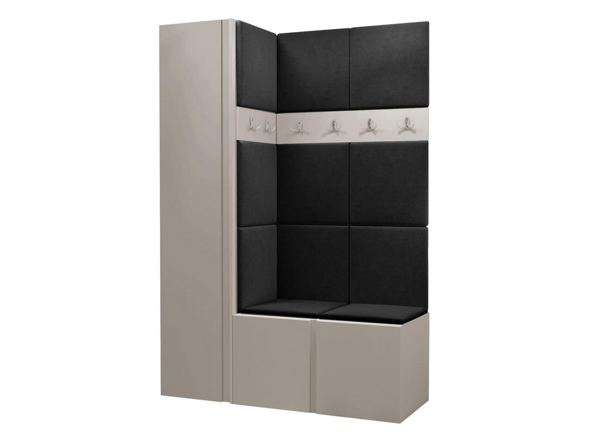 GARDEROBEN-SET Orion IX - Kaschmir/Anthrazit, Holzwerkstoff/Kunststoff (124/186/46cm) - MIRJAN24