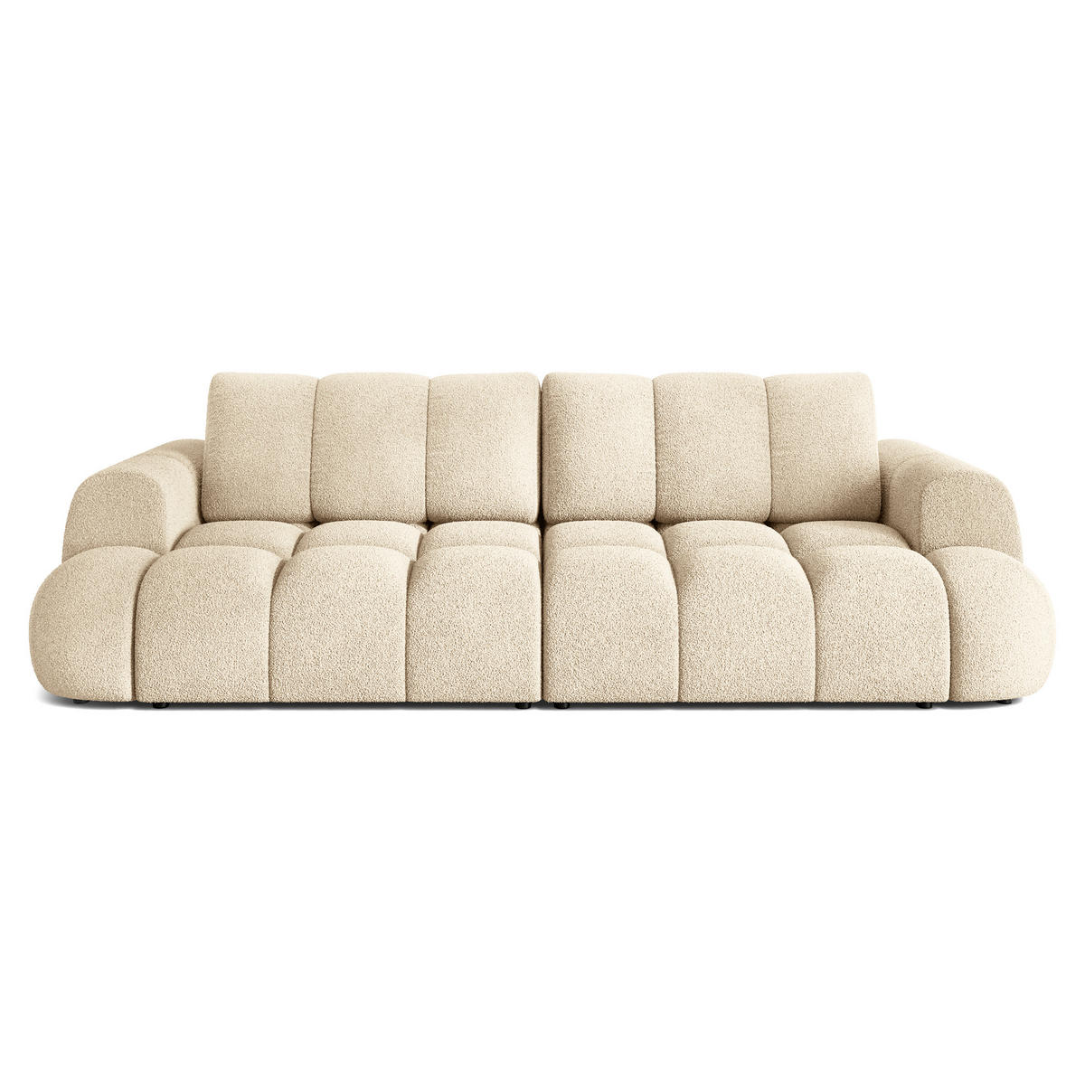 BETTSOFA DAFNE Creme Bucle-Stoff mit Schlaffunktion - Creme, Textil (300/88/113cm) - MASSENO