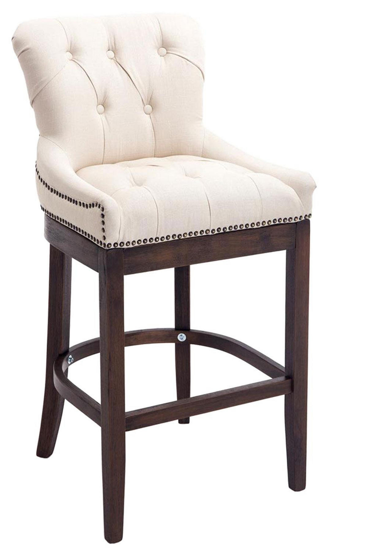 BARHOCKER 2er Set Stoff Creme - Creme, Holz/Textil (55/109/57cm) - CLP