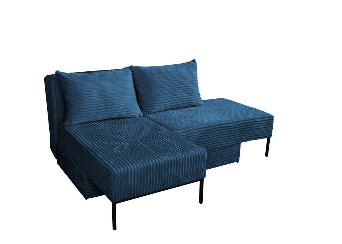 ECKSOFA Mit Schlaffunktion MOOKA 4in1-Multifunktions-System Stoff Velo Links Dunkelblau - Dunkelblau, Holz/Textil (145/160cm) - Kaiser Möbel