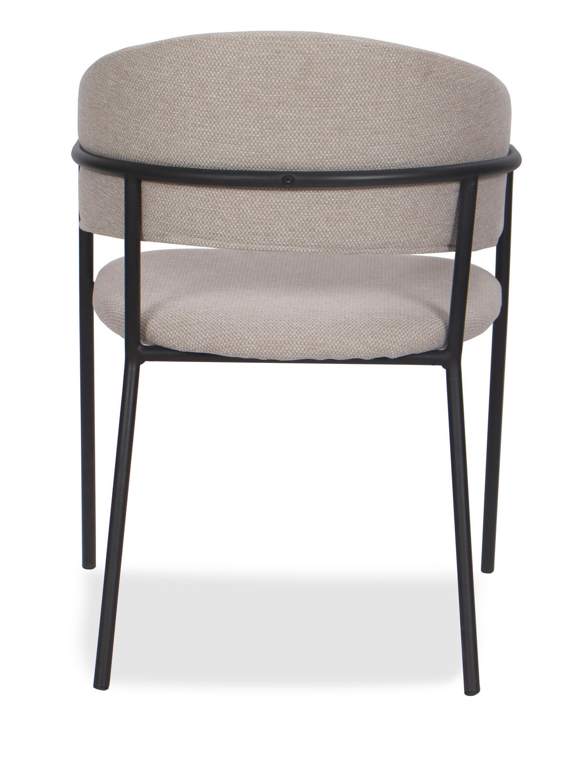 STUHL OVO gespolsterter - beige - Glamour Chenille - Beige/Schwarz, Textil/Metall (56/79/54cm) - NEW HOME