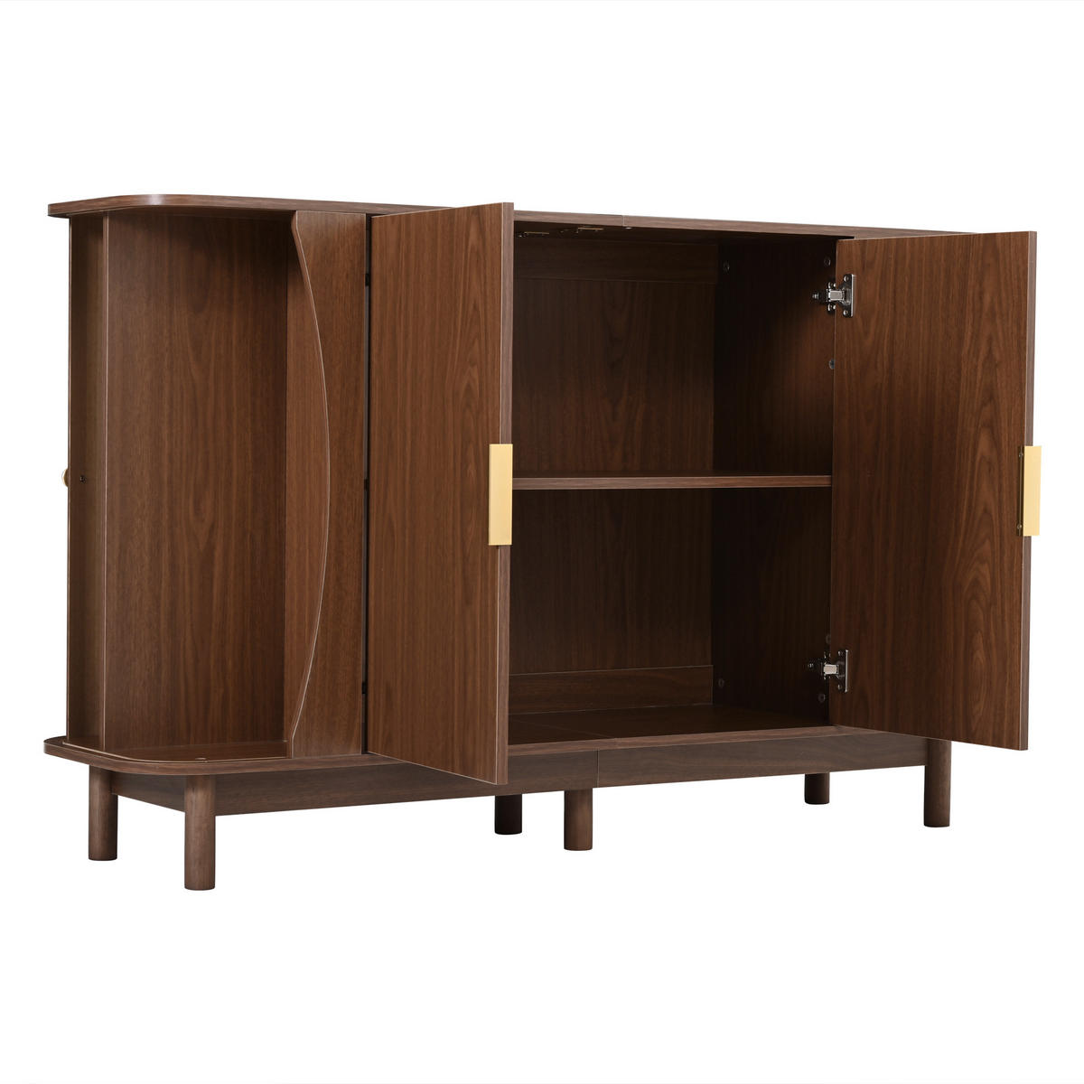 SIDEBOARD DE-37838 mit 2 Schiebetüren und verstellbarem Boden Walnuss - Walnussfarben, Holzwerkstoff (140/88/40cm) - ComfortXL