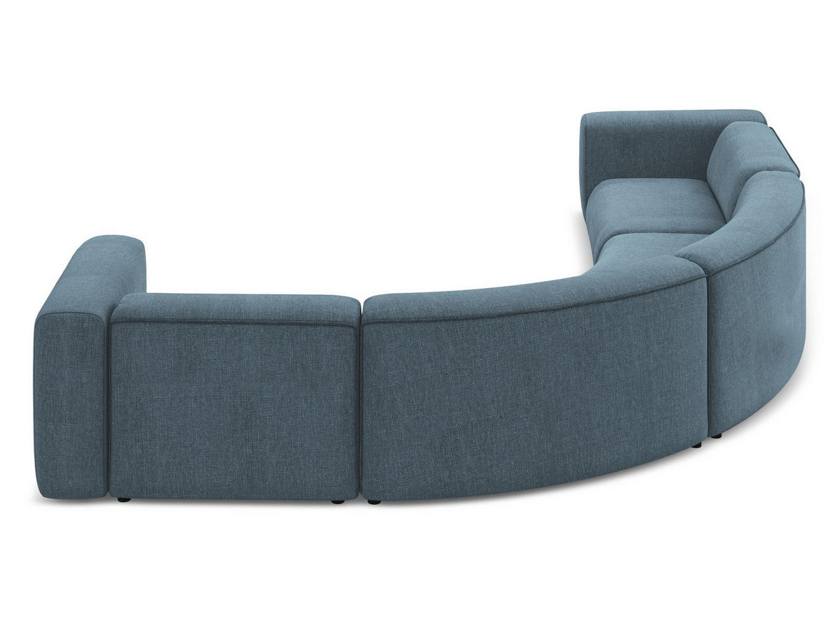 ECKSOFA Chenille Stoff Blau - Blau/Blaugrau, Kunststoff/Textil (318/318cm) - Makamii