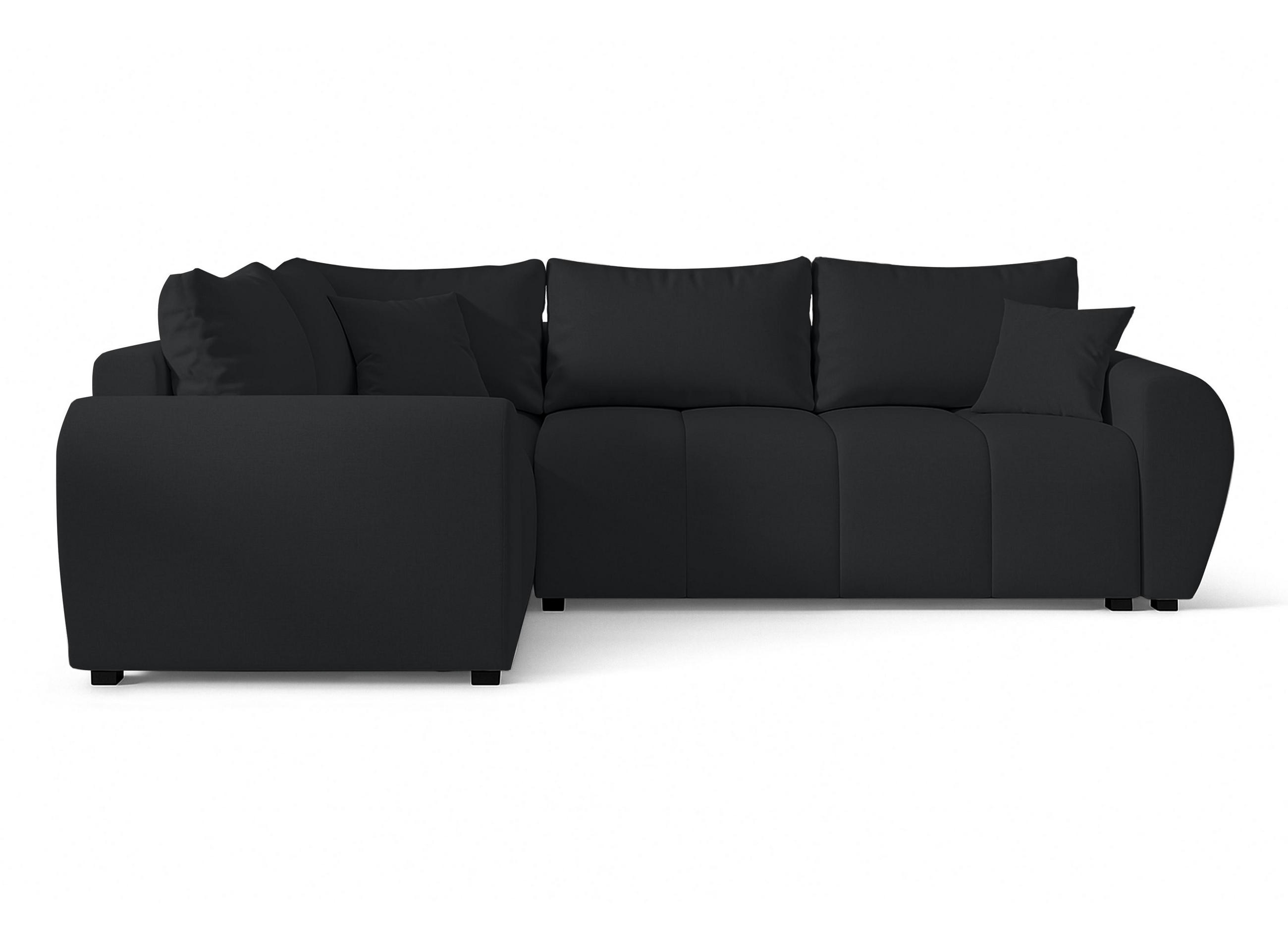 ECKSOFA L Form Malatya MAX Schwarz 246/145/82 cm stilvolle mit Schlaffunktion L - Schwarz, Kunststoff/Textil (175/235cm) - AX Living