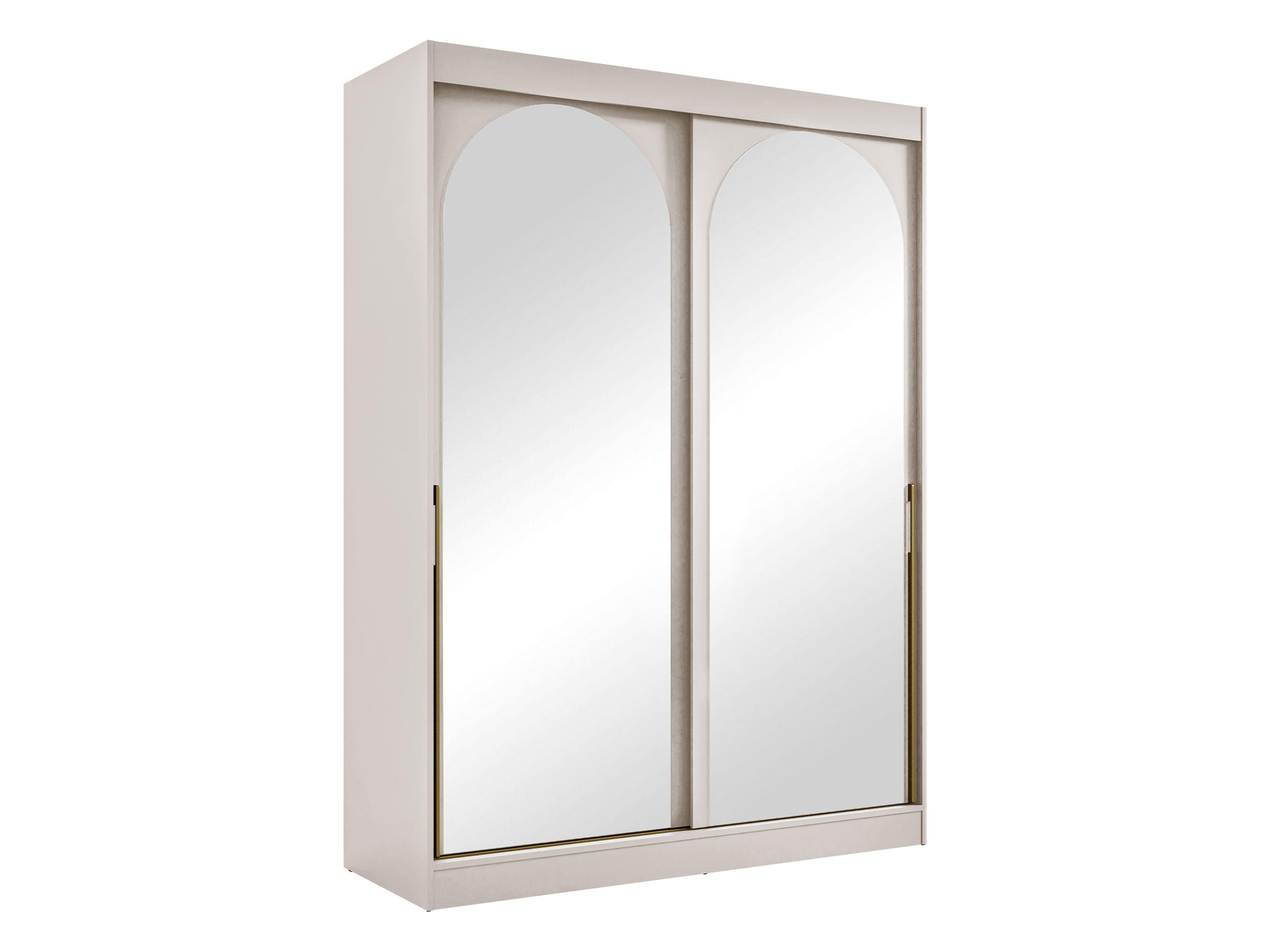 SCHIEBETÜRENSCHRANK Modin 150 - Kaschmir/Goldfarben, Holzwerkstoff/Kunststoff (150/216/65cm) - MIRJAN24