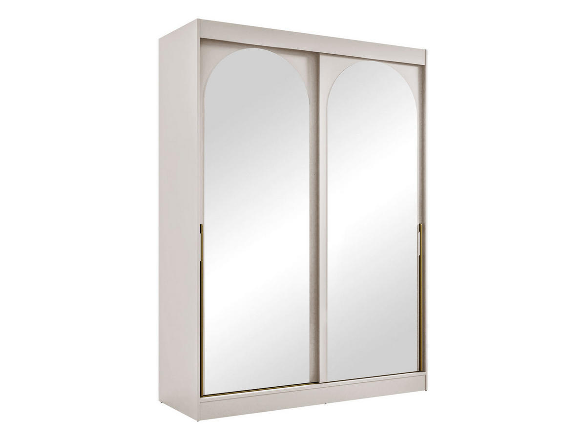 SCHIEBETÜRENSCHRANK Modin 150 - Kaschmir/Goldfarben, Holzwerkstoff/Kunststoff (150/216/65cm) - MIRJAN24