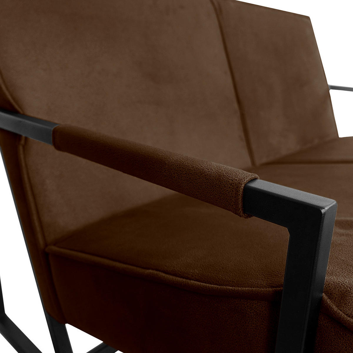 2-SITZER SOFA - Strukturstoff - Braun, Textil (125/74/82cm) - home24