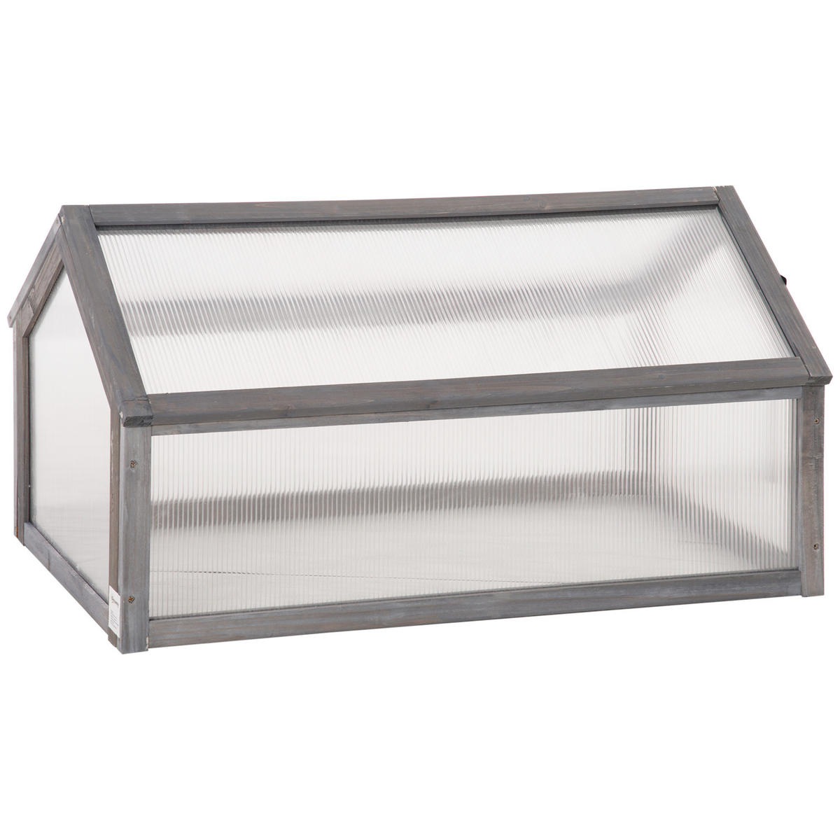 MINI-GEWÄCHSHAUS DE-05848 kompakt aus Holz 90/52/49,5 cm Grau - Grau, Holz/Kunststoff (52/49.5/90cm) - ComfortXL