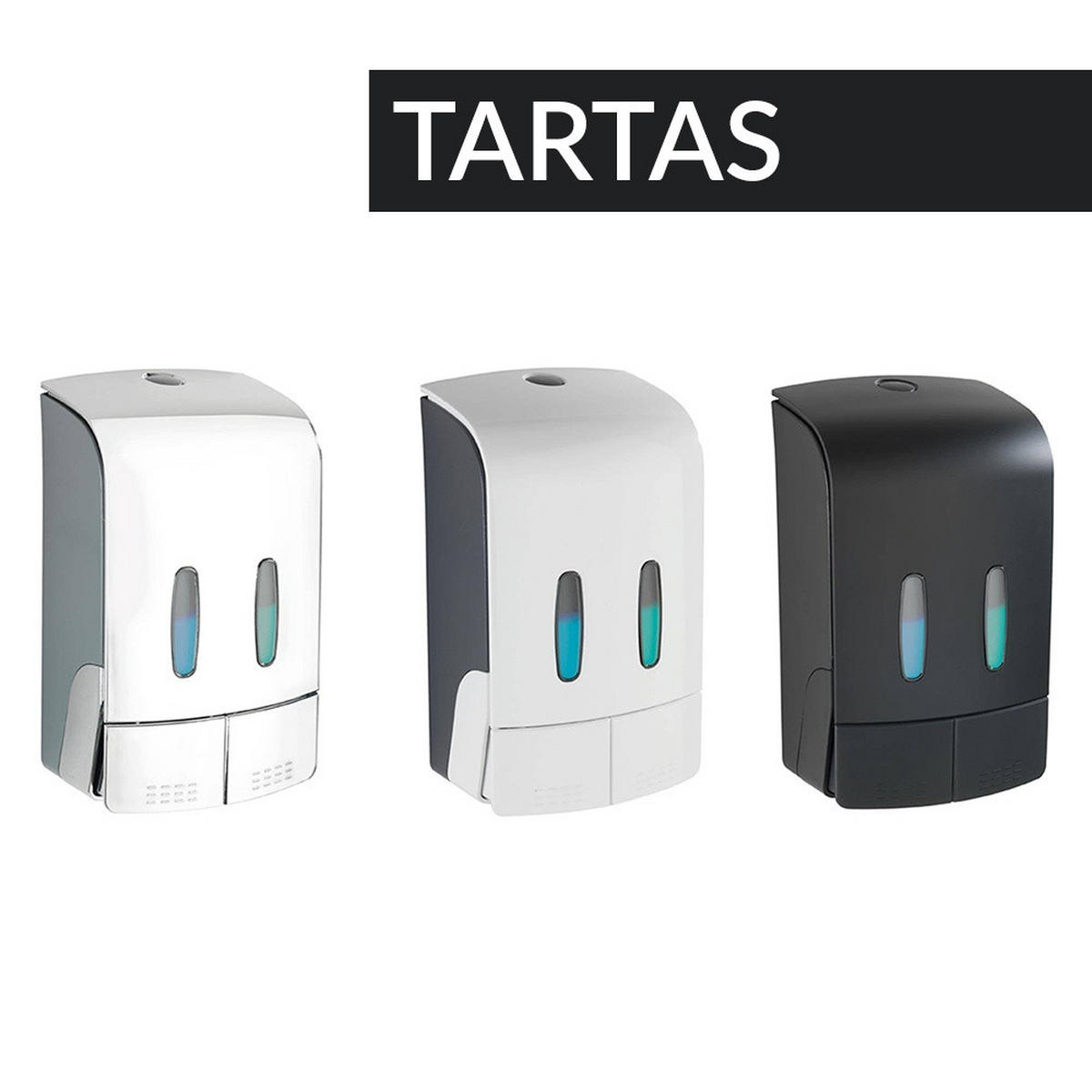 SEIFEN- und Desinfektionsmittelspender Tartas 960 ml 9/14,5/24 cm - Silberfarben, Kunststoff (14.5/24/9cm) - Wenko