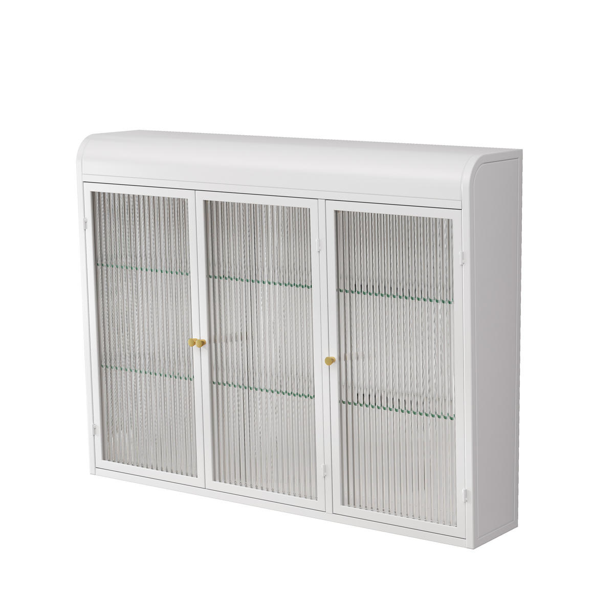 KÜCHENOBERSCHRANK mit Glasfront in Weiß, 3 Türen – wandmontiert - Weiß, Glas (90/70/19.5cm) - BEAOK