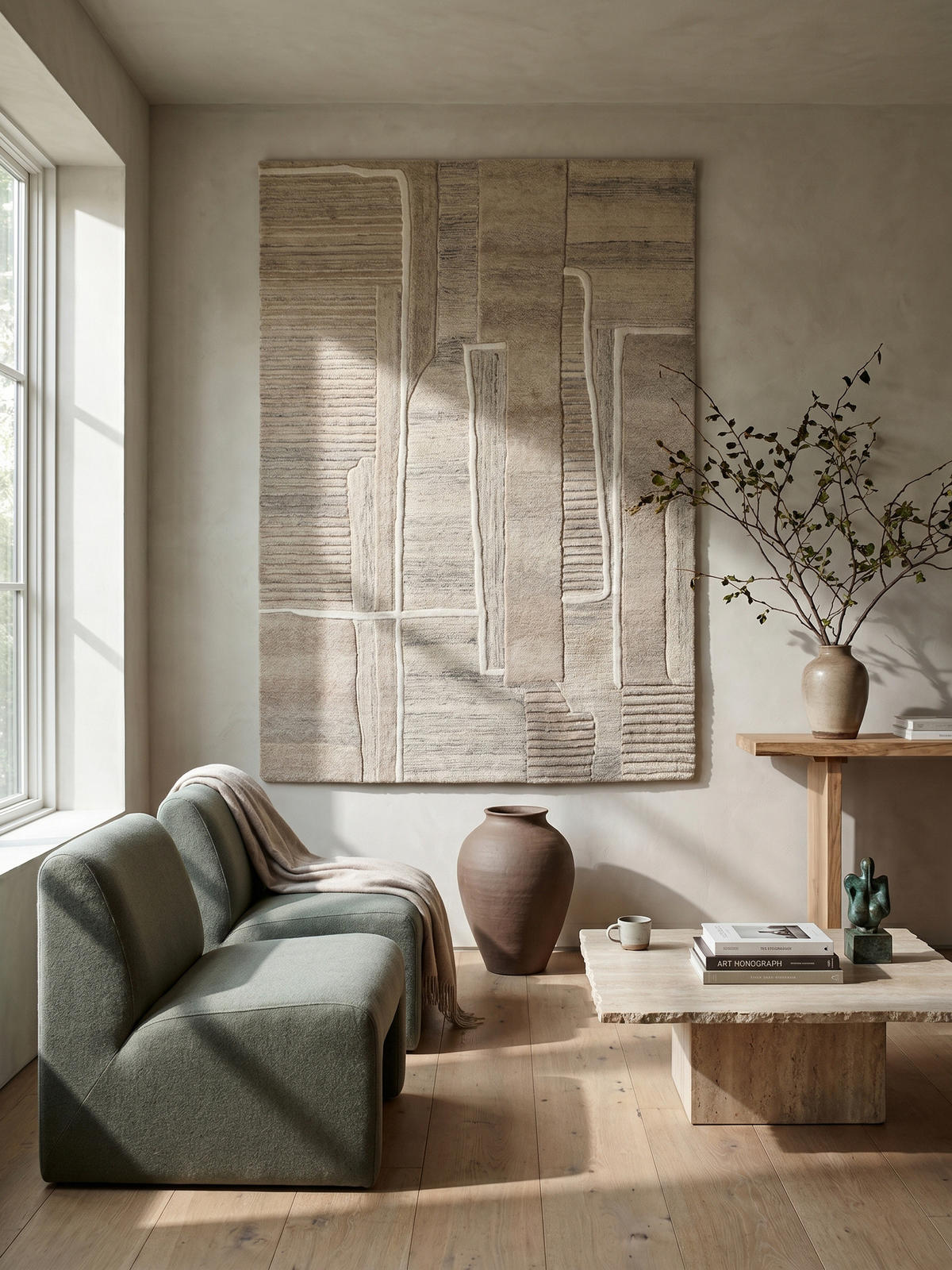 TEPPICH aus Wolle EDALE in Natur, abstrakt, 160 x 230 cm - Beige, Textil (160/230cm) - KADIMA DESIGN