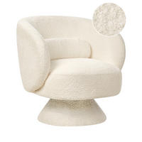 DREHSESSEL Weiß Lieksa - Creme, Textil (44/77/64cm) - Beliani