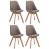 STUHL 4er Set Stoff taupe - Taupe/Eukalyptusholzfarben, Holz/Textil (48/84/55cm) - CLP