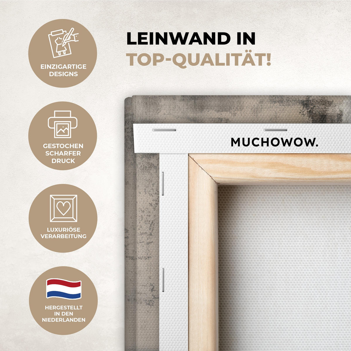 LEINWANDBILD Wabi sabi - Pflanze - Beige 30x20 cm - Taupe, Textil (30/20cm) - MuchoWow