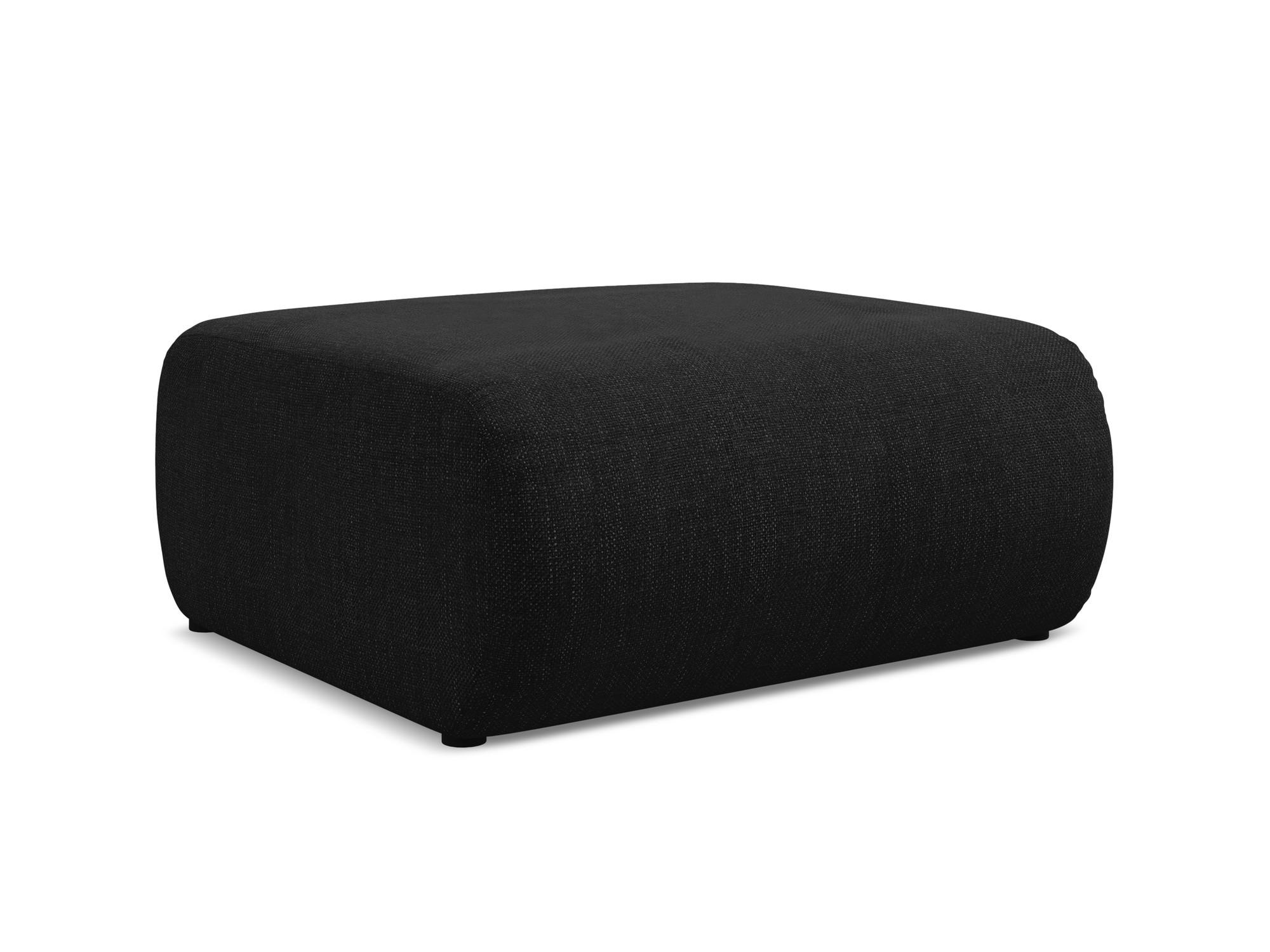 POUF Chenille Stoff Schwarz - Schwarz, Kunststoff/Textil (94/40/89cm) - Makamii