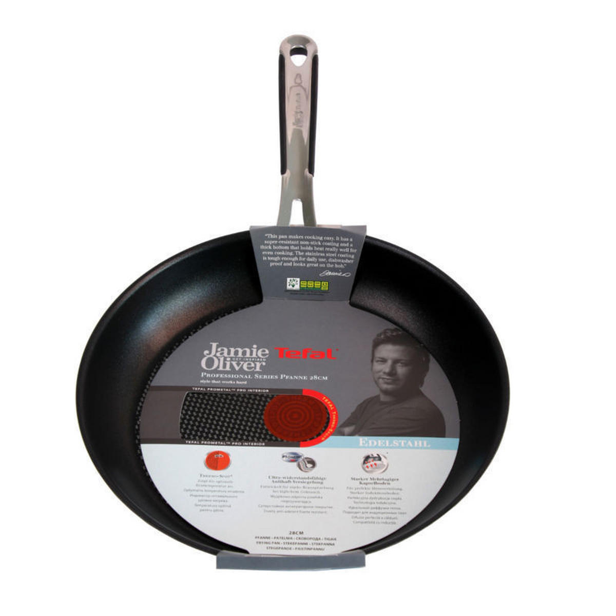 BRATPFANNE E85707 Jamie Oliver Silber - Schwarz, Keramik/Metall (24cm) - Tefal