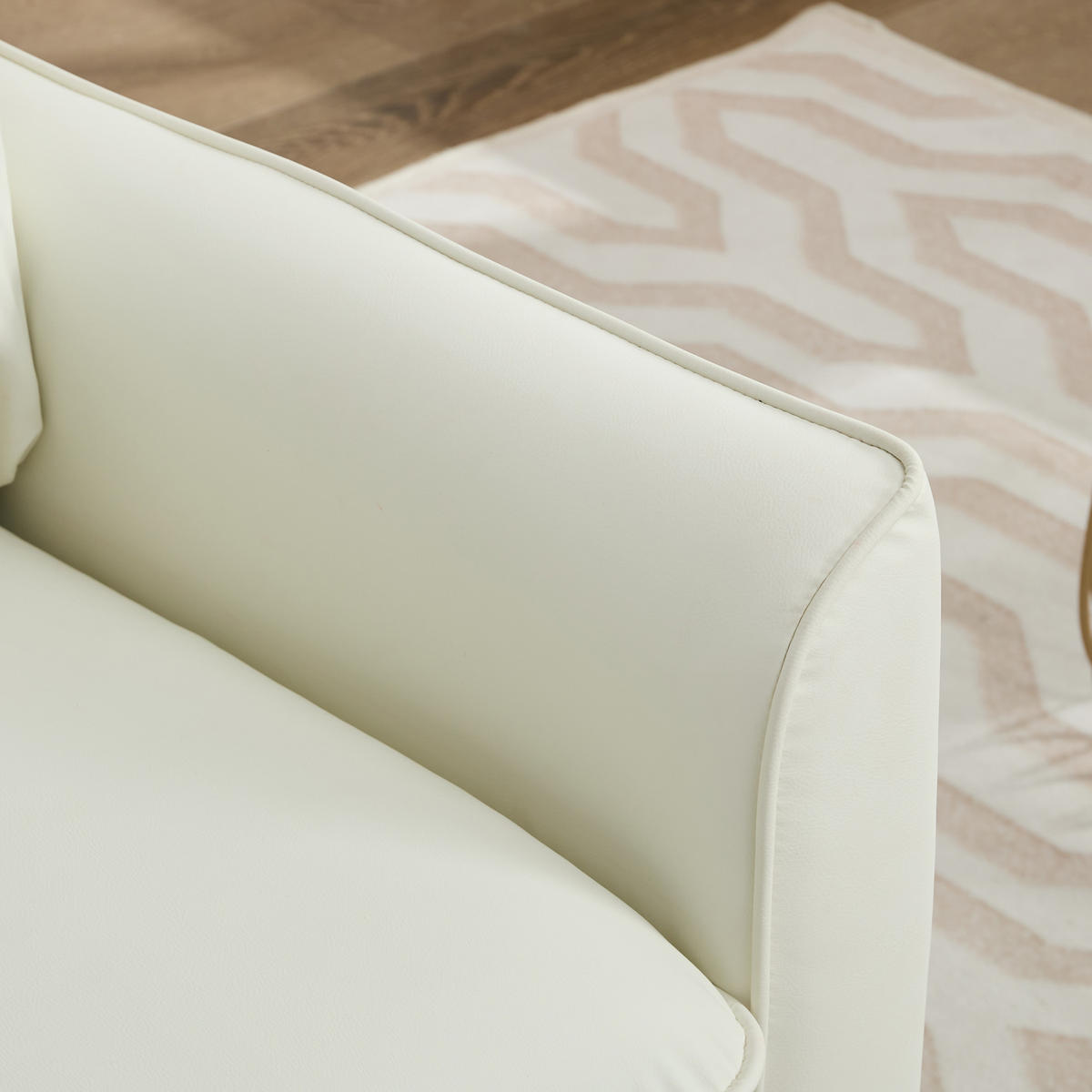 SESSEL Kunstleder Weiß mit Kissen - Weiß, Holzwerkstoff/Textil (80/80/68cm) - WISHDOR