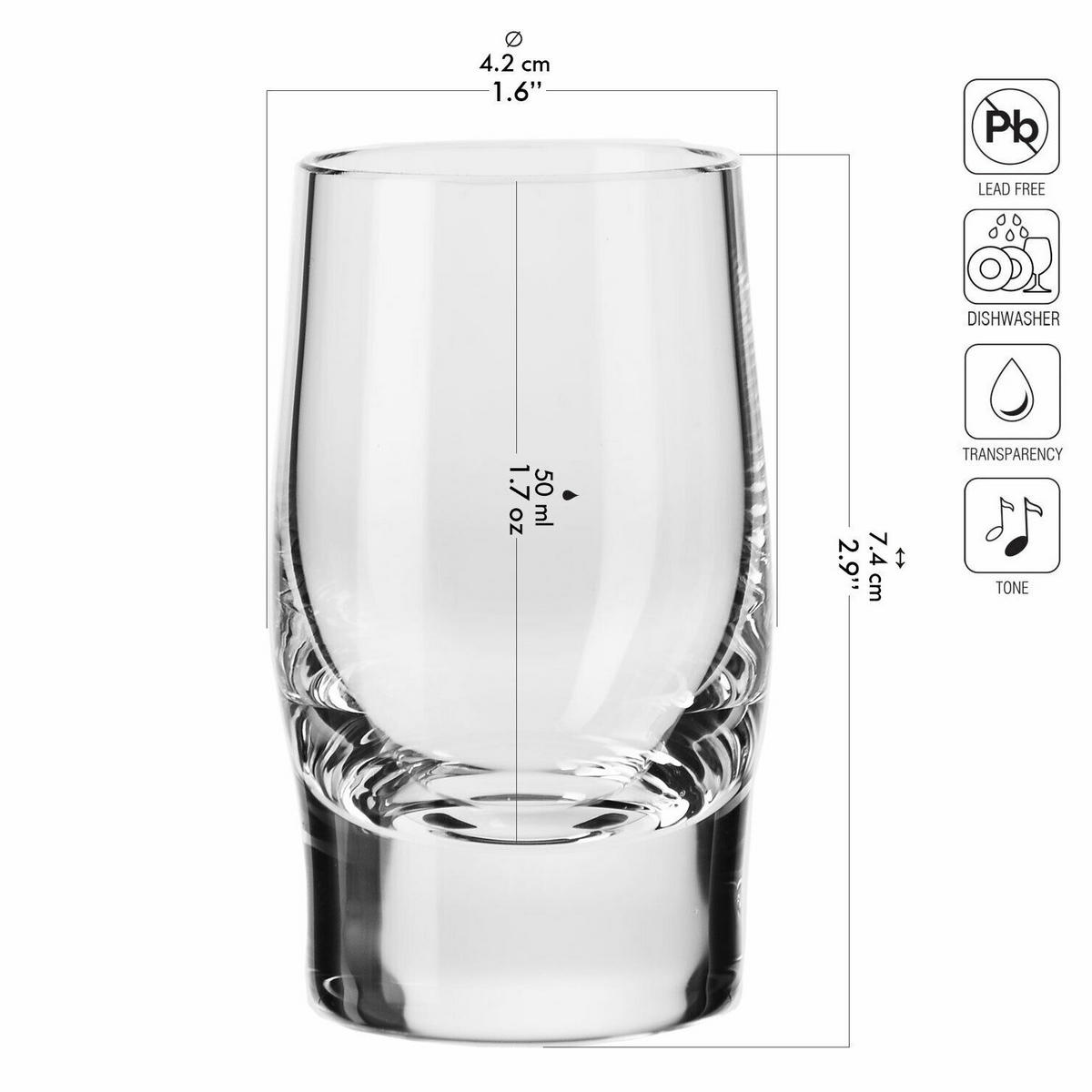 SCHNAPSGLÄSER, 6er-Set, 50 ml - Transparent, Glas (0.05L) - Krosno Glass