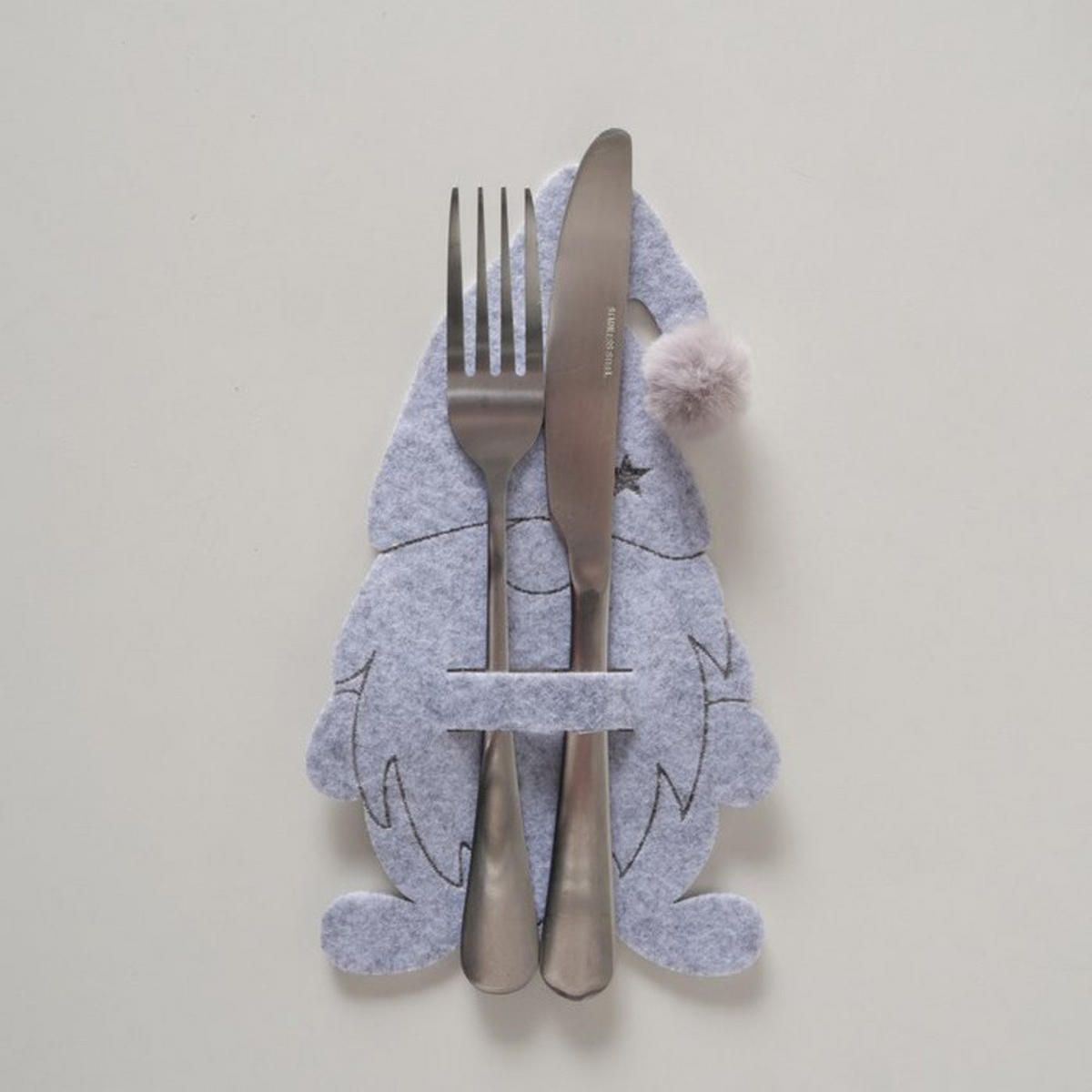 FILZTASCHEN Gnomy 4er-Set - Dunkelgrau, Textil (12.5/27/12.5cm) - Boltze Home