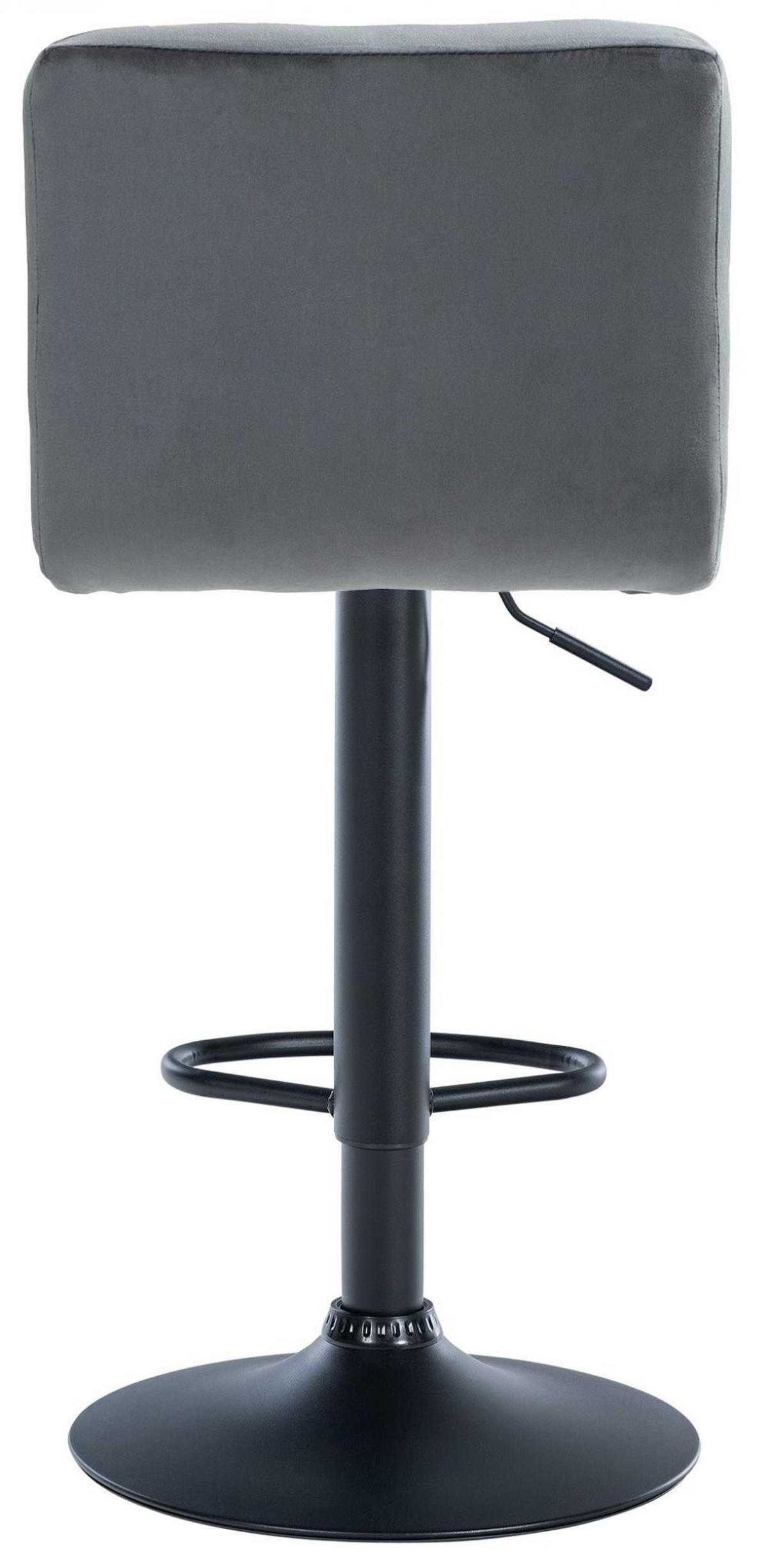 BARHOCKER Samt dunkelgrau - Dunkelgrau/Schwarz, Textil/Metall (46/94/47cm) - CLP