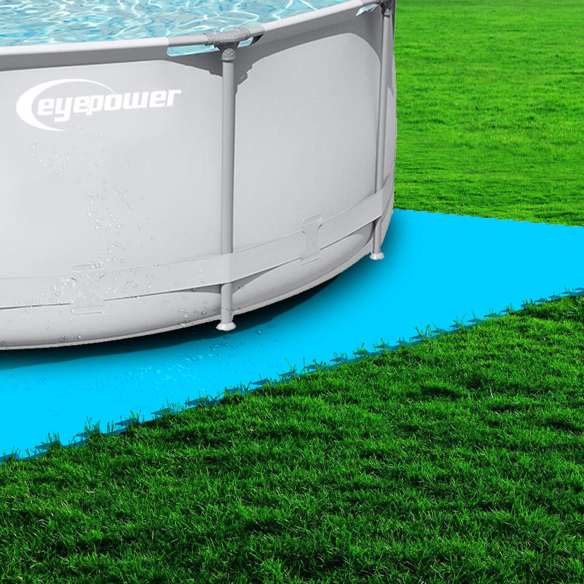 POOLMATTEN 1,9m² 8 EVA Matten 50 cm Blau - Blau, Kunststoff (50/50cm) - eyepower