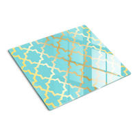 GLASPLATTE 60x52 cm Arabisches Muster - Goldfarben, Glas (60/0.4/52cm) - TULUP