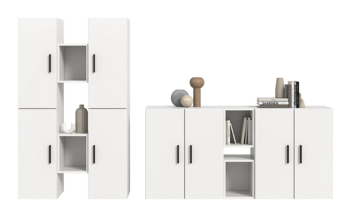 WOHNWAND The One weiß 270/34/182 cm - Weiß, Holzwerkstoff (270/182/34cm) - Xonox