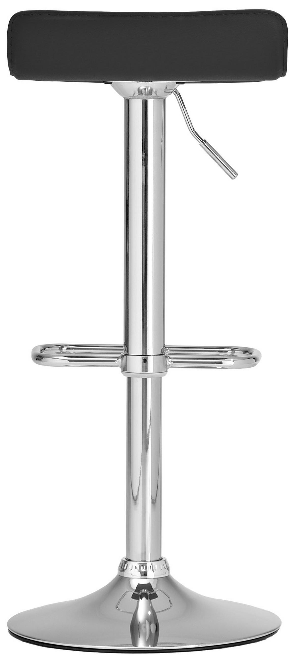 BARHOCKER Gutor Kunstleder Schwarz - Schwarz, Leder/Metall (38/65/41cm) - DELUKE