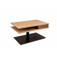 COUCHTISCH höhenverstellbar Clem 90x49x60 Furnier Schwarz/Wildeiche - Wildeiche/Schwarz, Holz (90/60/60cm) - 58aufmkessel