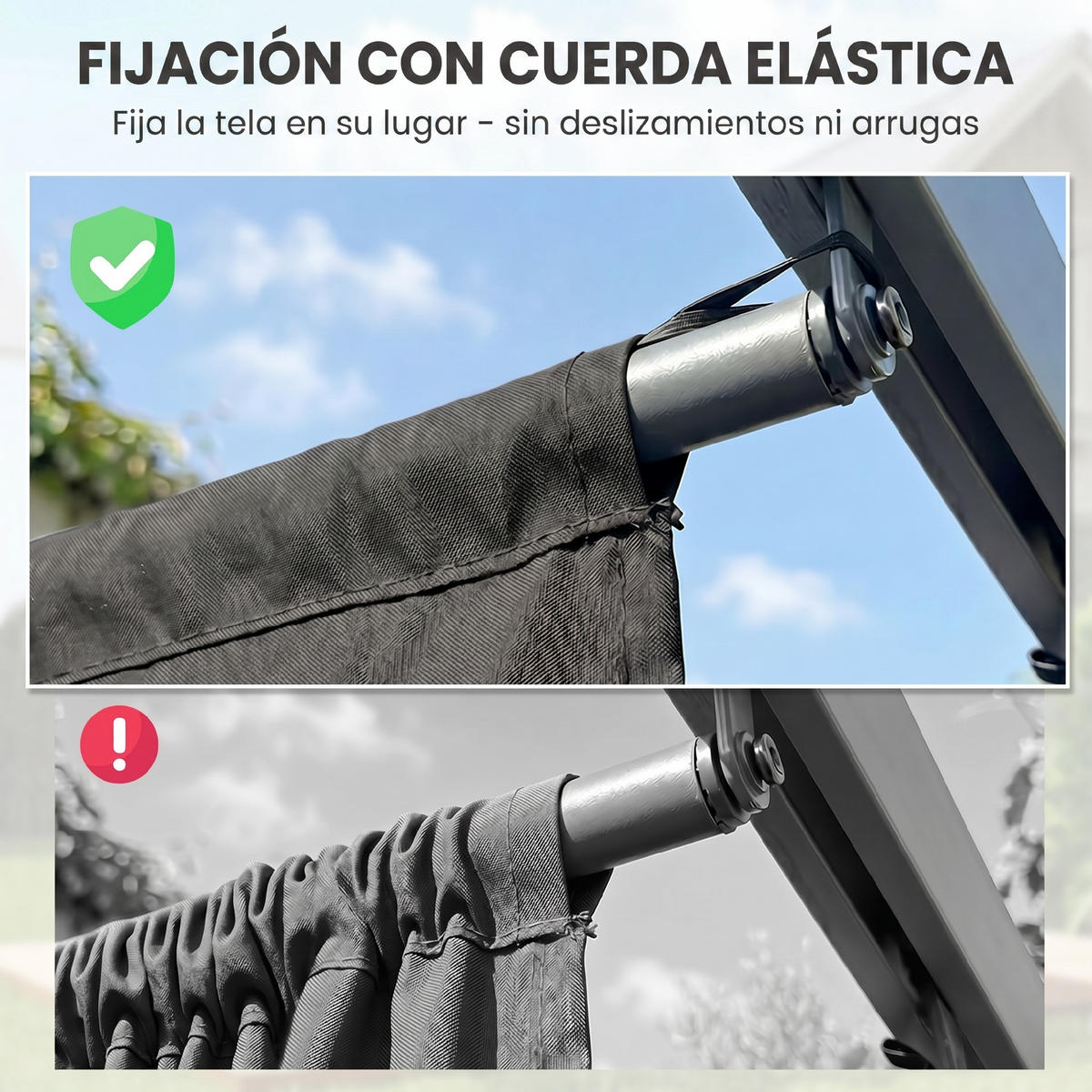 ERSATZDACH, 2,5x2,55 m ausziehbar für 3x3 m Pergola, mit 10 Abflusslöchern, dunkelgrau - Multicolor, Textil (250/6/255cm) - FORIOUS