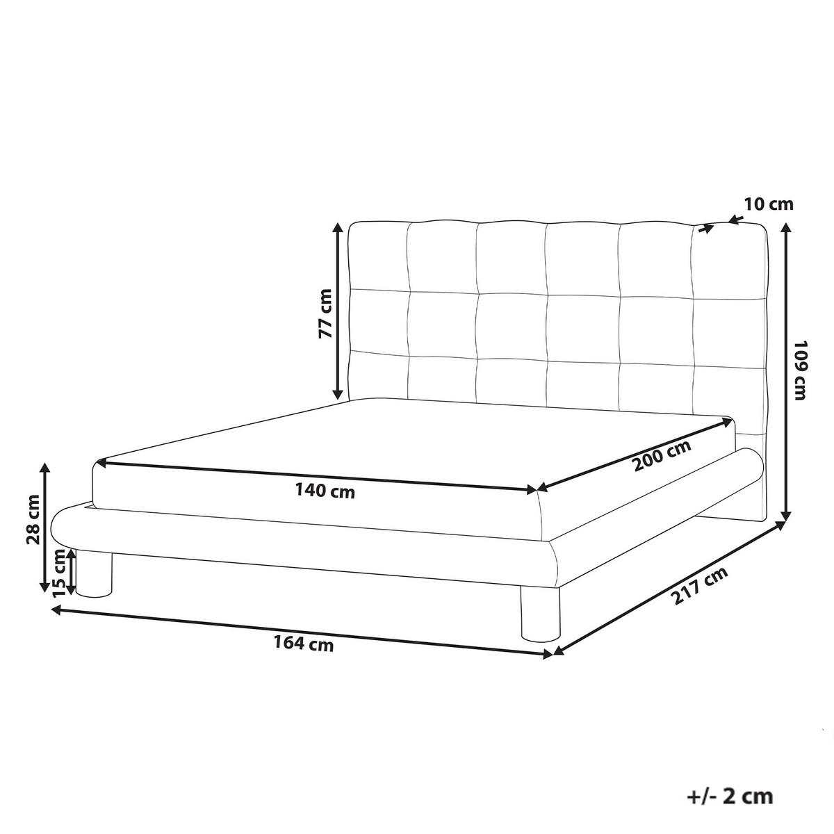 BETT mit Lattenrost 140/200 cm Cremeweiß Cressat - Weiß, Textil (140/200cm) - Beliani