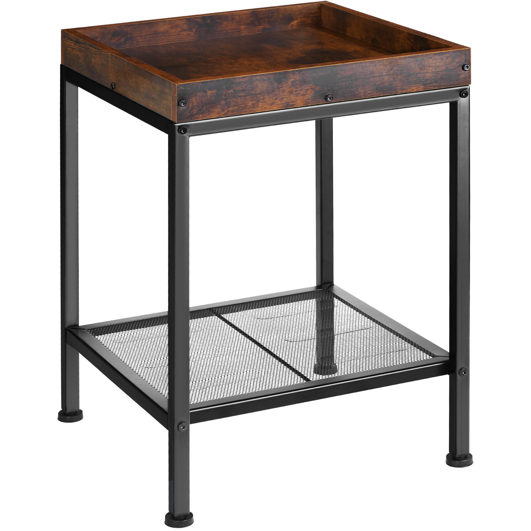 BEISTELLTISCH Rochester,41,5 x 41 x 56 cm,Industrial Holz dunkel, rustikal - Rostfarben, Holz (41.5/41/56cm) - tectake