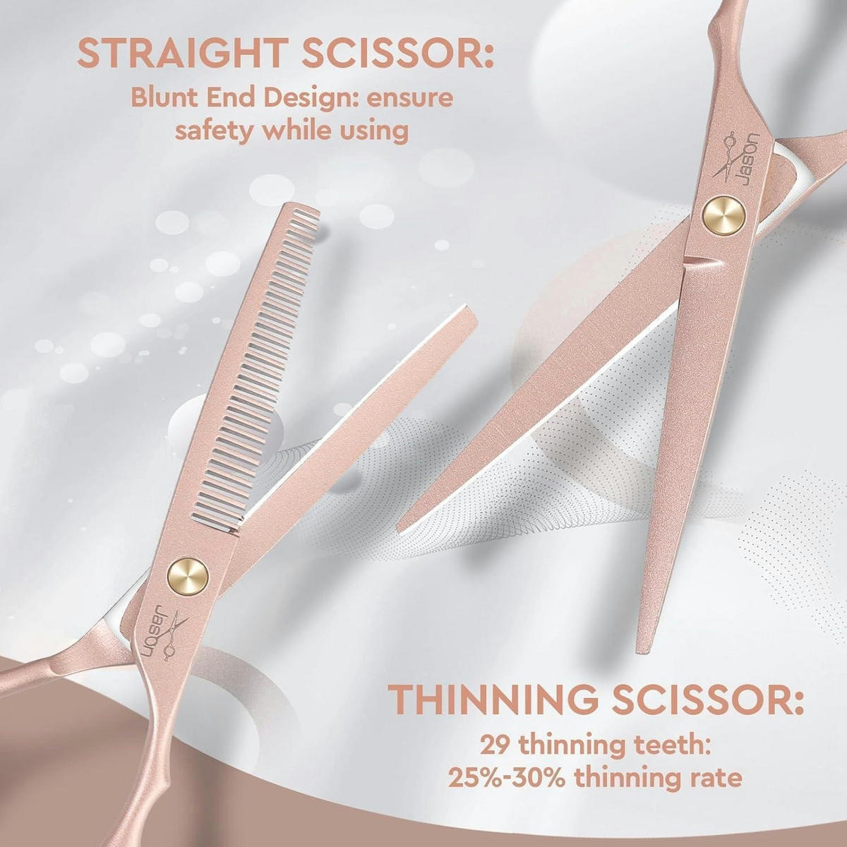 FRISEURSCHEREN Set mit Kochmesser Roségold + Schwarz - Rosa, Metall (17/5/20.5cm)