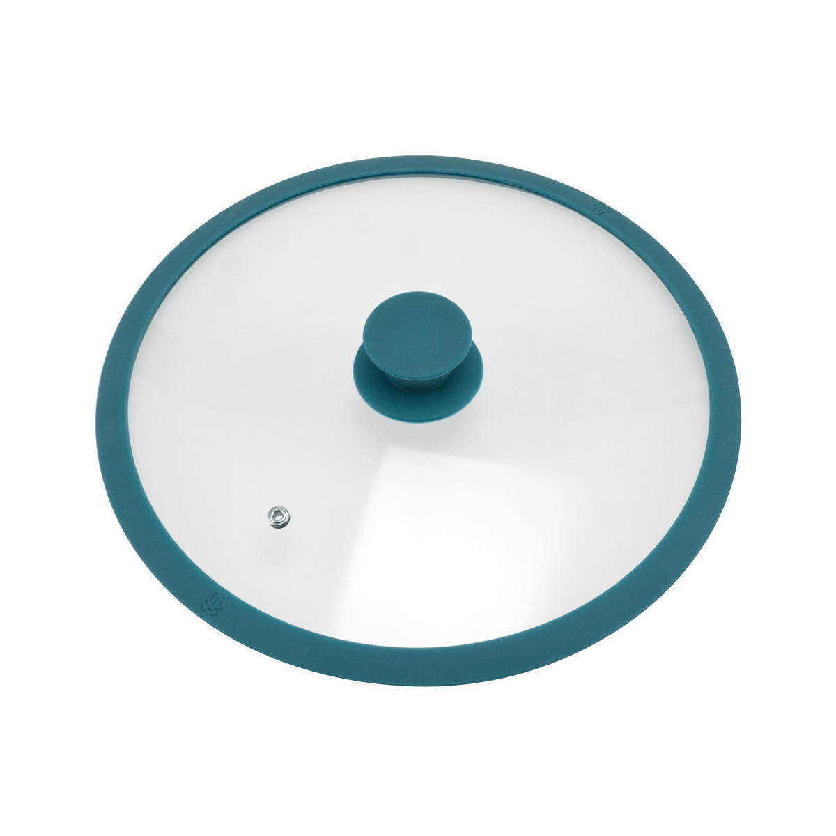 GLASDECKEL mit Silikonrand 28 cm blau - Blau, Glas (28/28/6cm) - bremermann